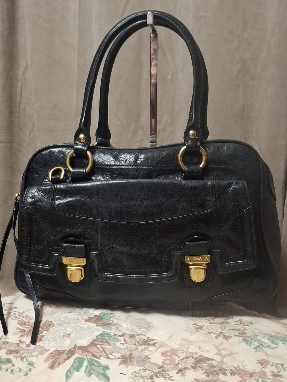 Coach Distressed Black Poppy 17888